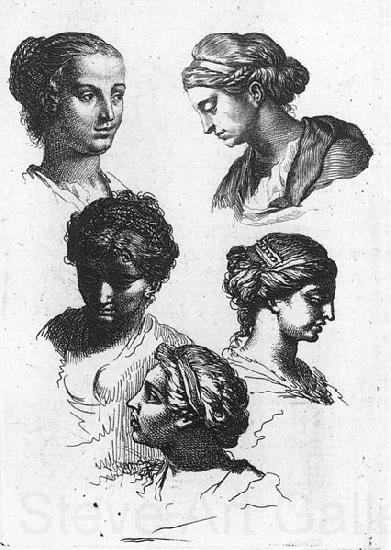 Gerard de Lairesse Five Female Heads
